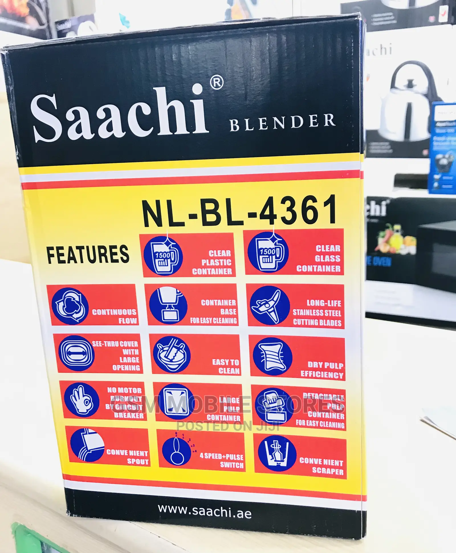 Saachi 3 in 1 Blender NL-BL-4361 With Auto-Clean Capability