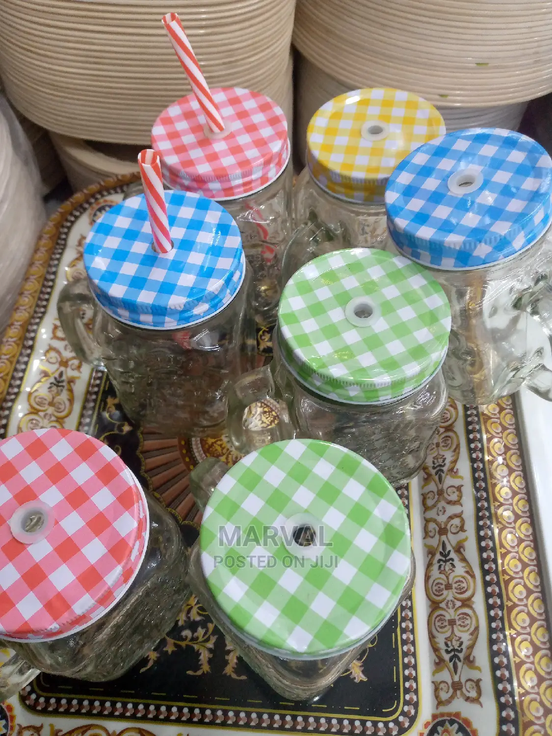 Jar Mugs With Straws