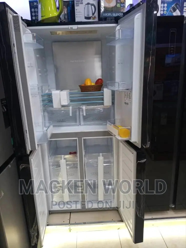 561L Hisense 4 Doors Glass Mirror Finish Black Colour Fridge