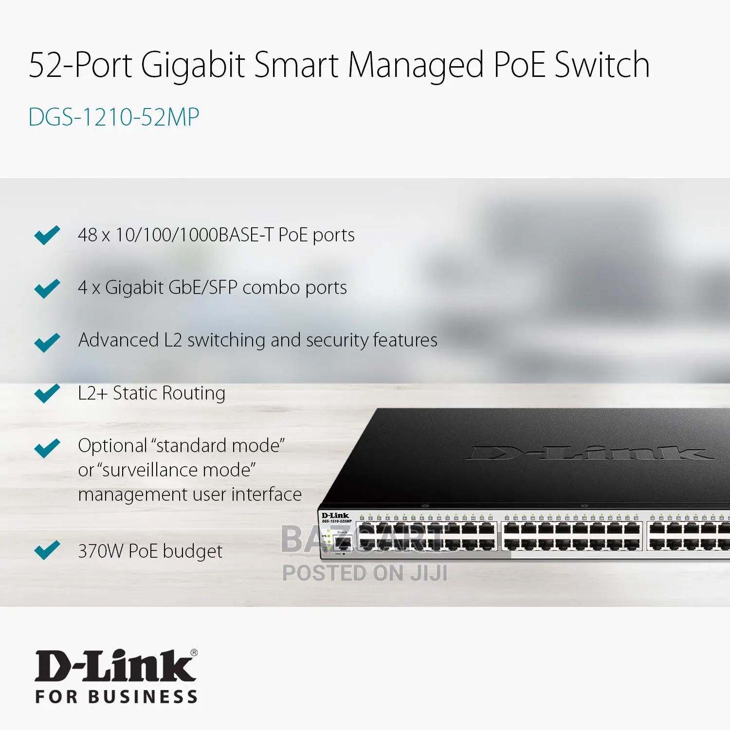 D-Link Poe+ Switch 48/52 Port Gigabit Switch (Dgs-1210-52mp)