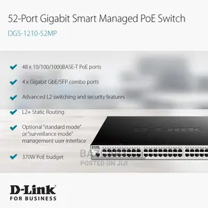 D-Link Poe+ Switch 48/52 Port Gigabit Switch (Dgs-1210-52mp)