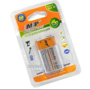MP 9 Volt 250mah Ni-Mh 6F22 Rechargeable Batteries
