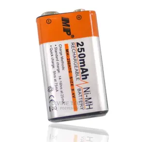 MP 9 Volt 250mah Ni-Mh 6F22 Rechargeable Batteries
