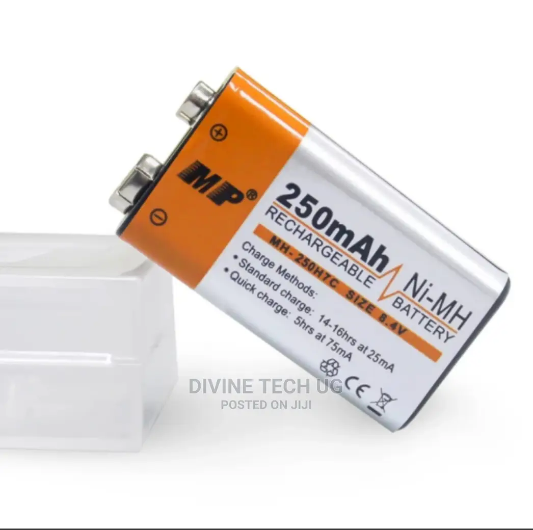 MP 9 Volt 250mah Ni-Mh 6F22 Rechargeable Batteries