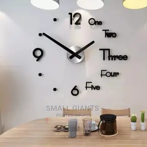 3D Wall Clock Black
