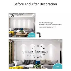 3D Wall Clock Black