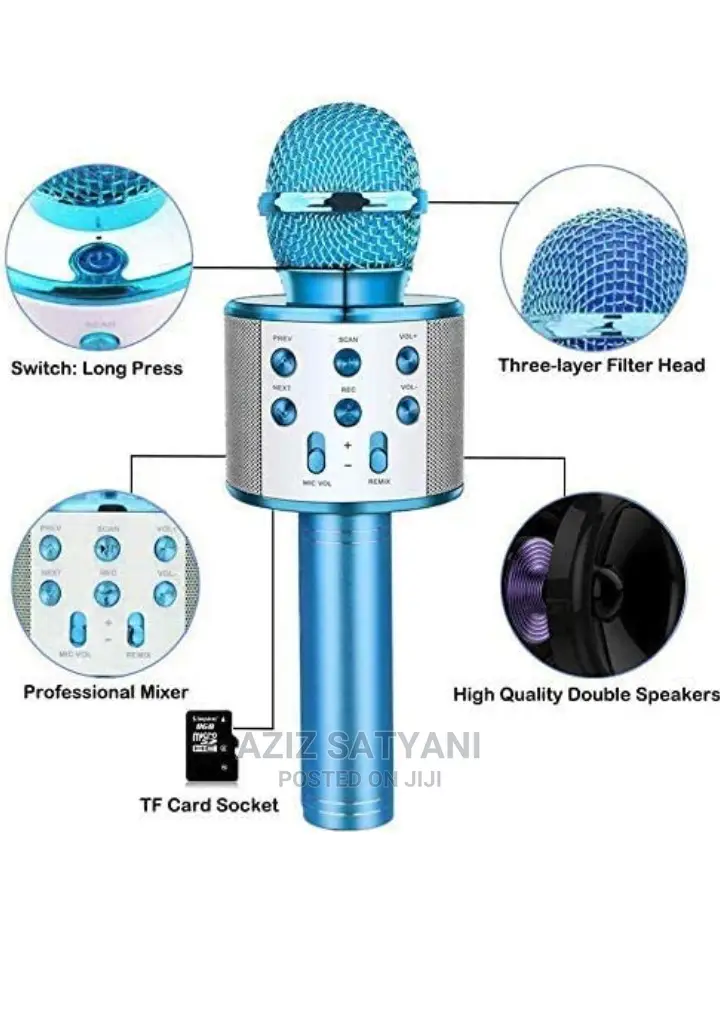 Wireless Bluetooth Karaoke Microphone,Rechargeable Kids Micr