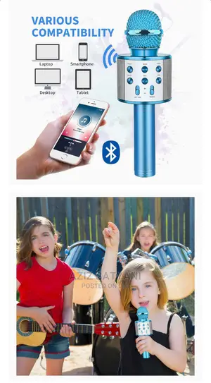 Wireless Bluetooth Karaoke Microphone,Rechargeable Kids Micr