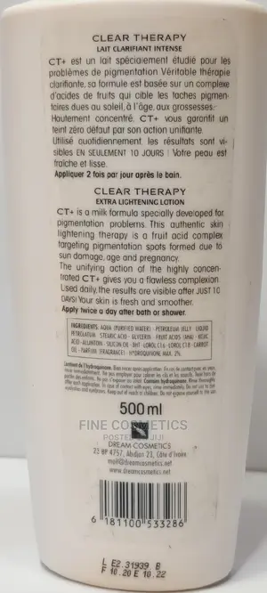 ORIGINAL CT+ Clear Therapy Extra Lightening CARROT Lotion