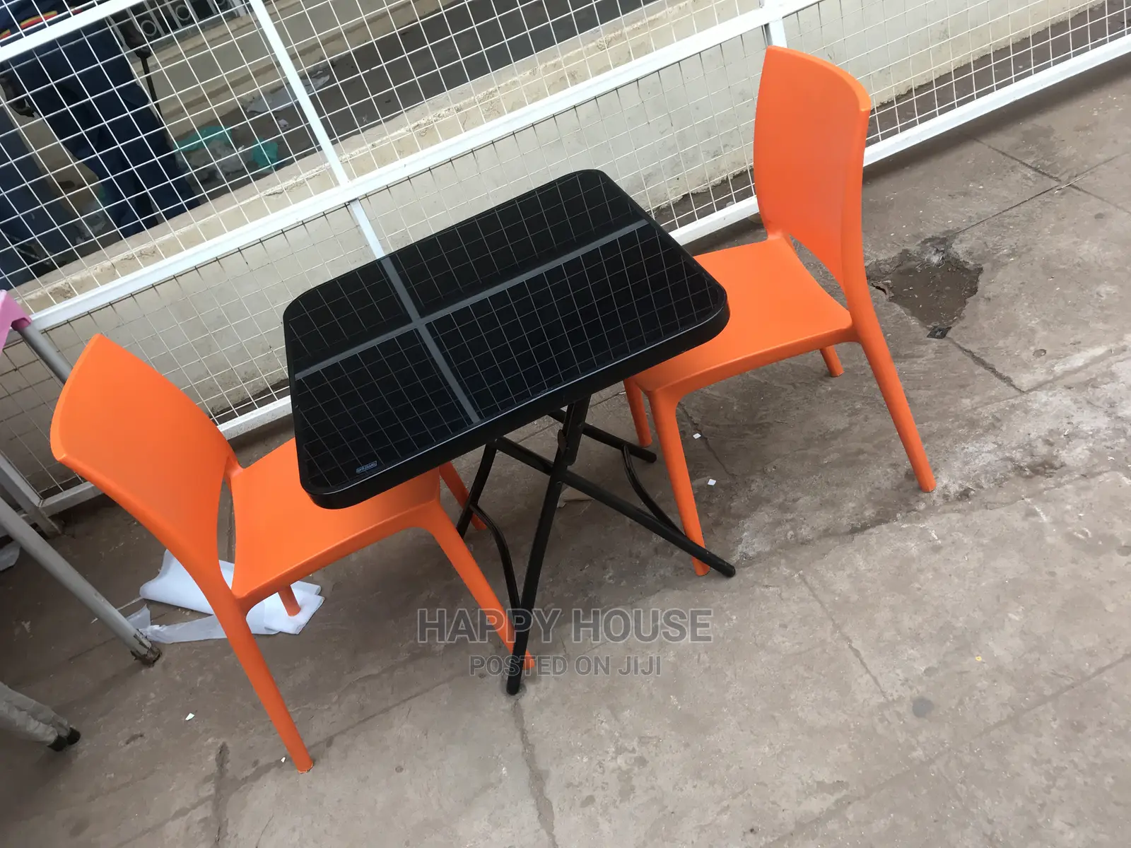 Foldable Table and Two Strong Plastic Chairs