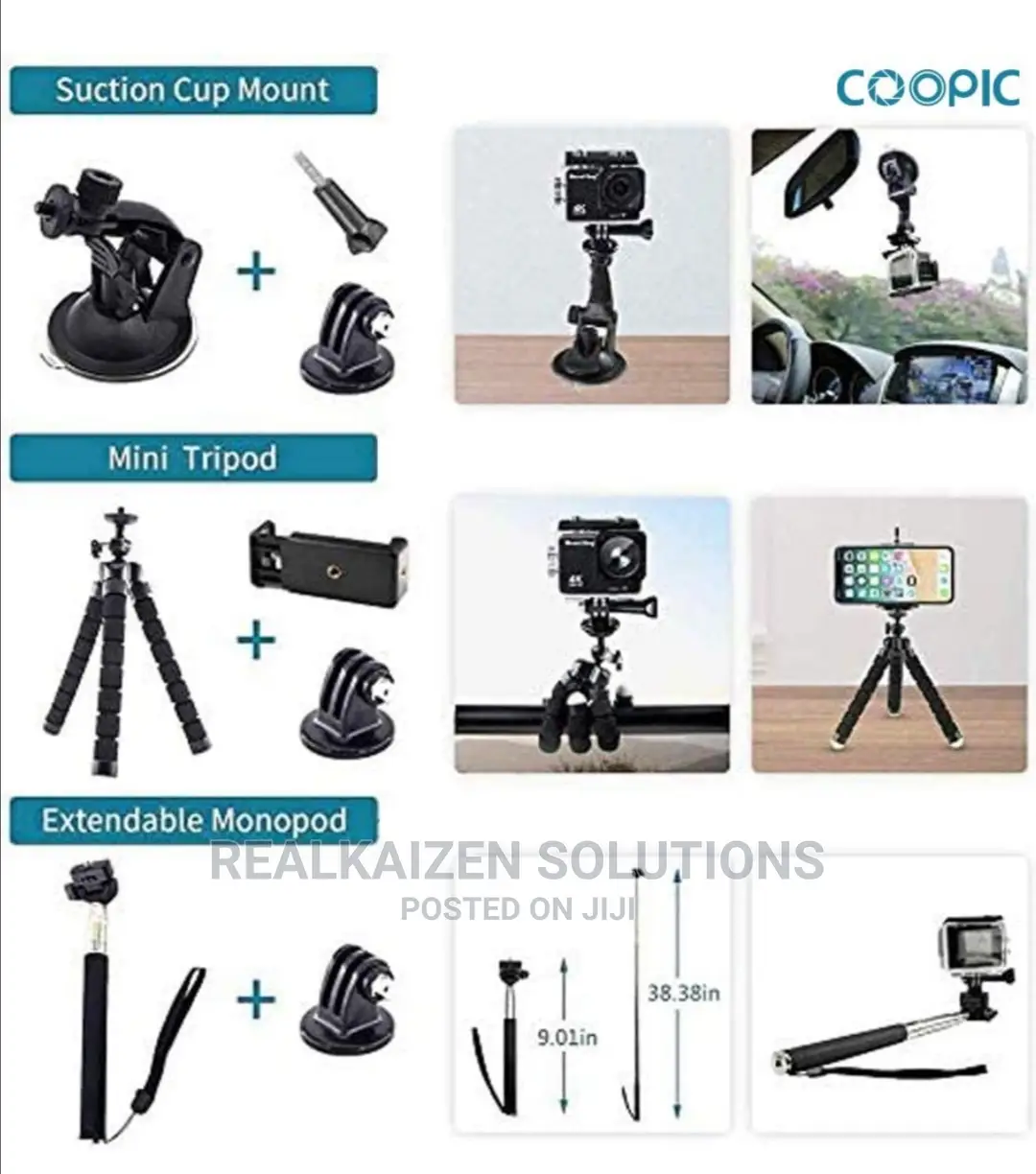 COOPIC 58-In-1 Gopro Action Camera Accessories Kit