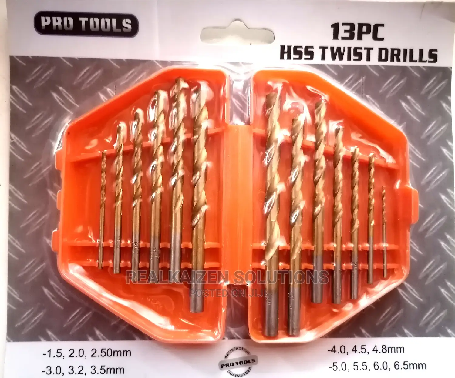 PRO TOOLS 13pc Cobalt Steel HHS Titanium Twist Drill Bit Set