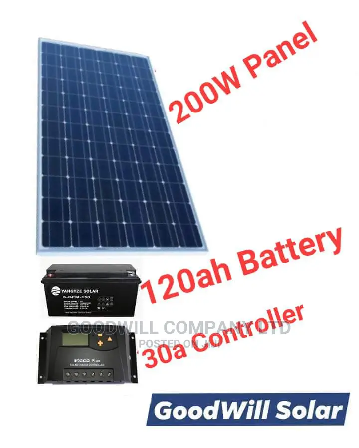 200w Solar Half Kit, 200wpanel,120ahbattery 30a Controller