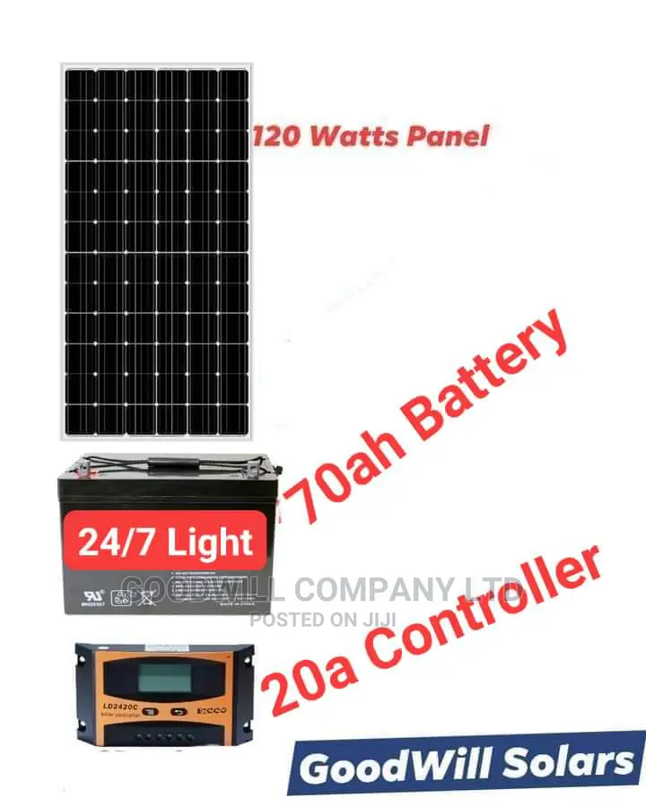 120W Solar System Half Kit(Panel, Battery Controller).