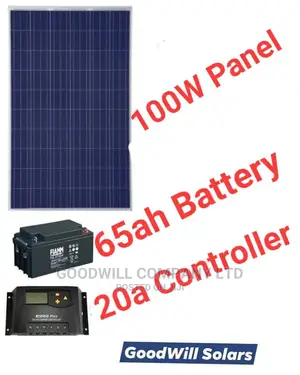 100W Solar System Half Kit (Panel, Battery Controller).