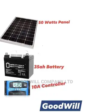 50W Solar System Half Kit (Panel, Battery Controller).