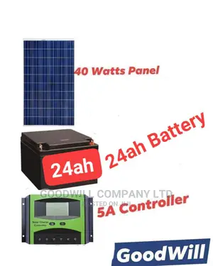 40W Solar System Half Kit (Panel, Battery Controller).