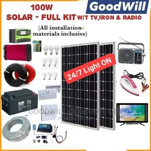 100W Solar Kit W/T Tv, Iron Radio