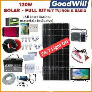 120W Solar Kit W/T Tv, Iron Radio
