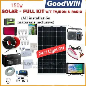 150W Solar Kit W/T Tv, Iron Radio