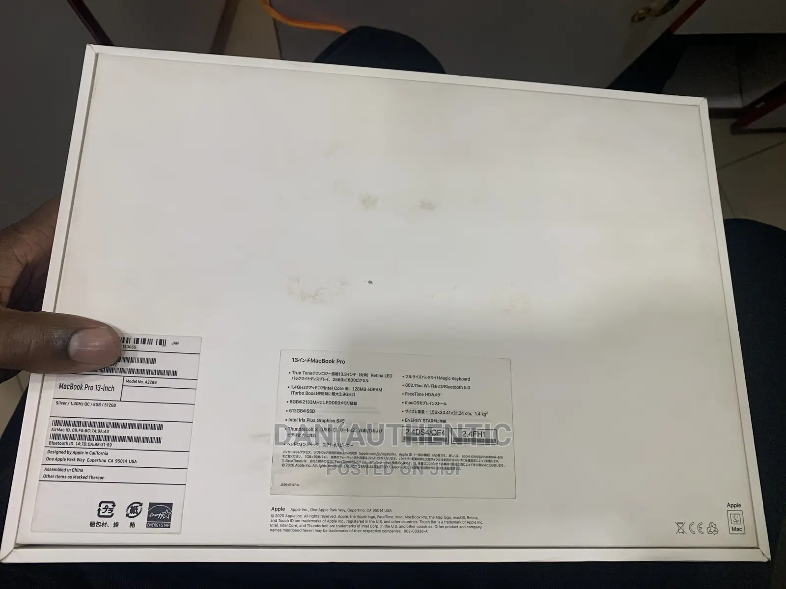 New Laptop Apple MacBook Pro 2020 8GB Intel Core I5 SSD 512GB