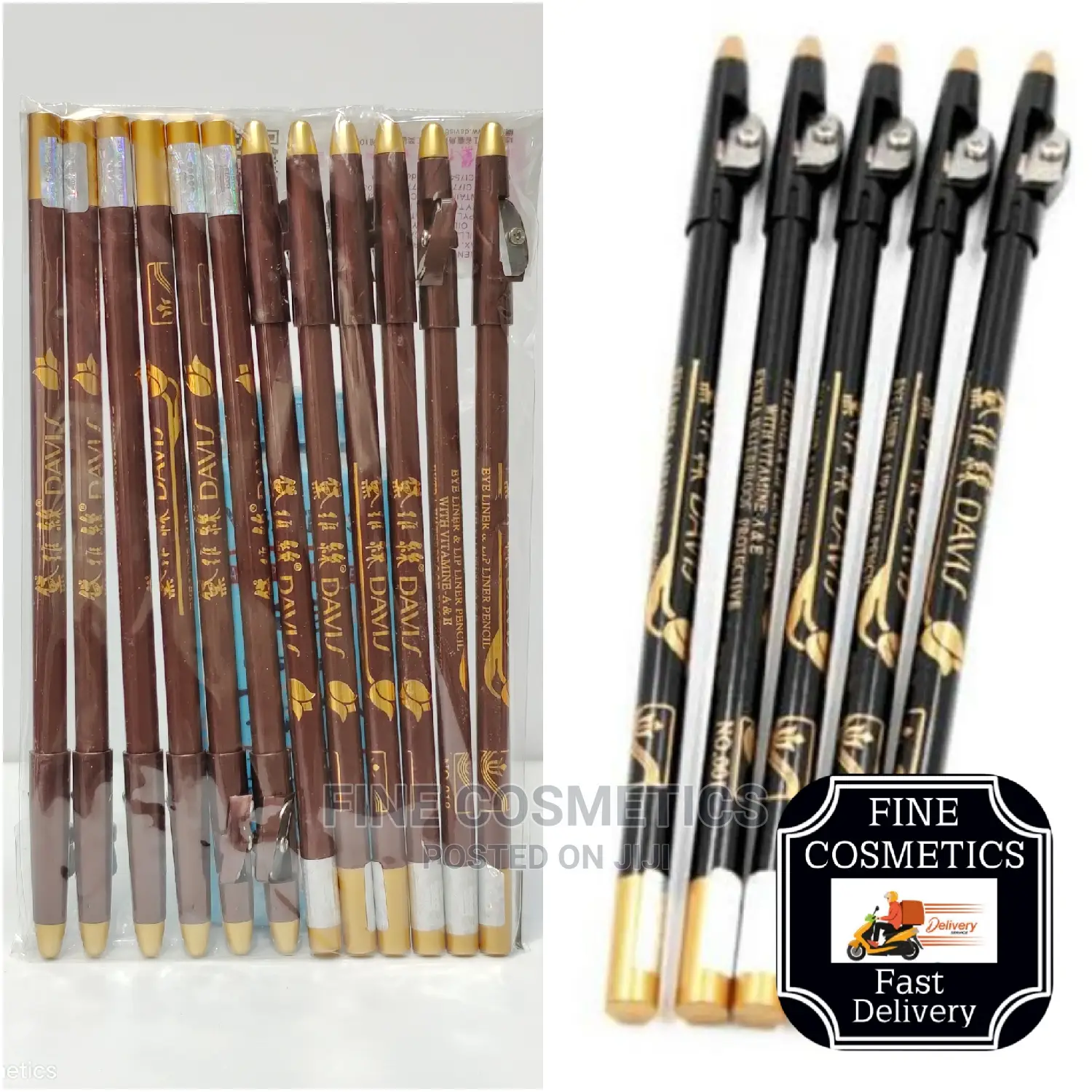 12pcs Davis Eye Lipliner Super Stay Waterproof Eye Pencils