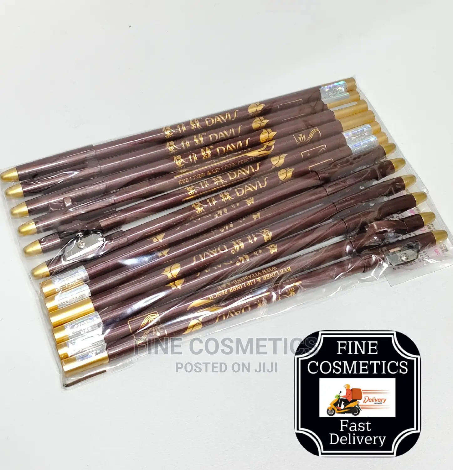 12pcs Davis Eye Lipliner Super Stay Waterproof Eye Pencils