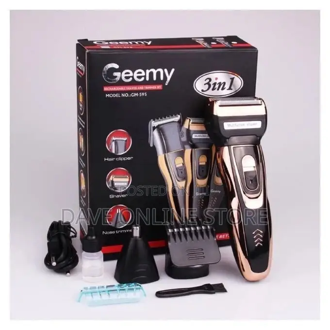 Geemy Rechargeable Hair Shaving Machine, Shaver- 3 in 1