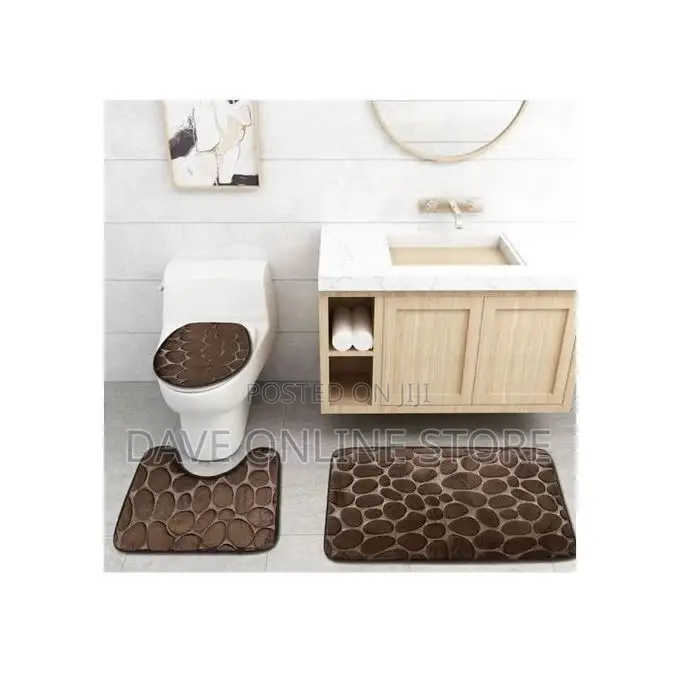 3 Piece Bathroom Mat Set