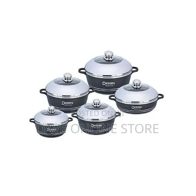 Dessini 5 Pieces Non-Stick Saucepan Set - Black,