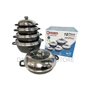 Dessini 5 Pieces Non-Stick Saucepan Set - Black,