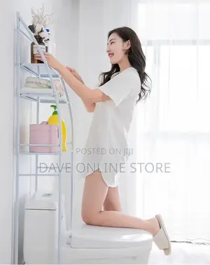 Bathroom Organizer Metallic Toilet Rack