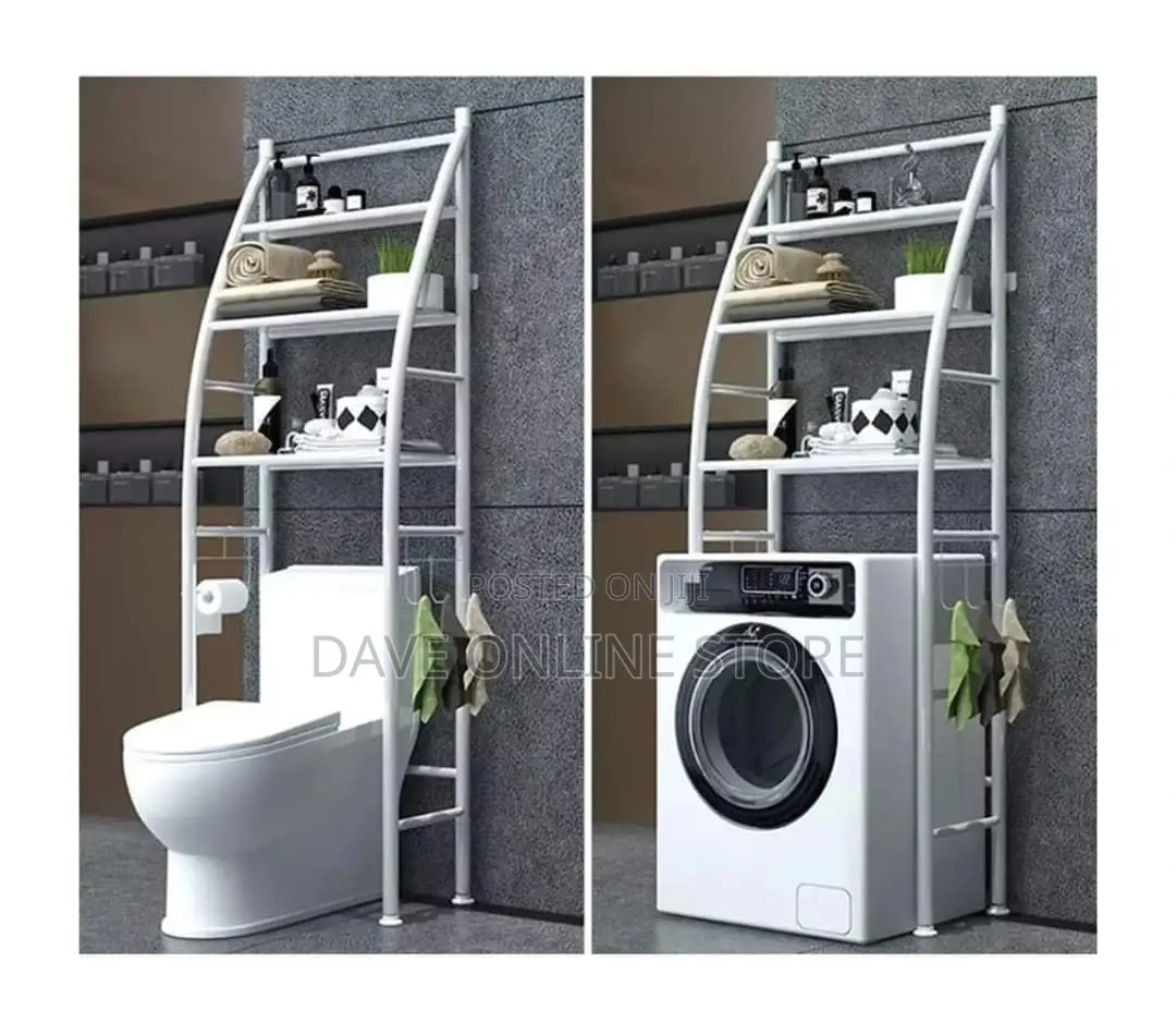 Bathroom Organizer Metallic Toilet Rack