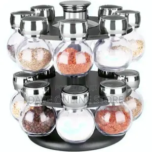 16pc Revolving Kitchen Herbs Spice Rack Storage Organizer