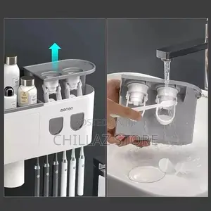 Toothbrush Station/Toothpaste Dispenser