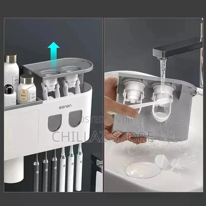 Toothbrush Station/Toothpaste Dispenser