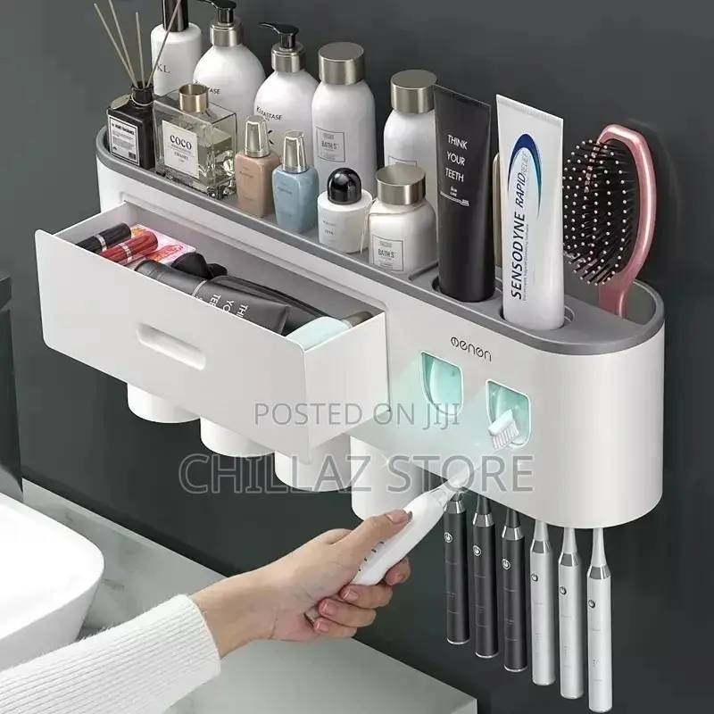 Toothbrush Station/Toothpaste Dispenser