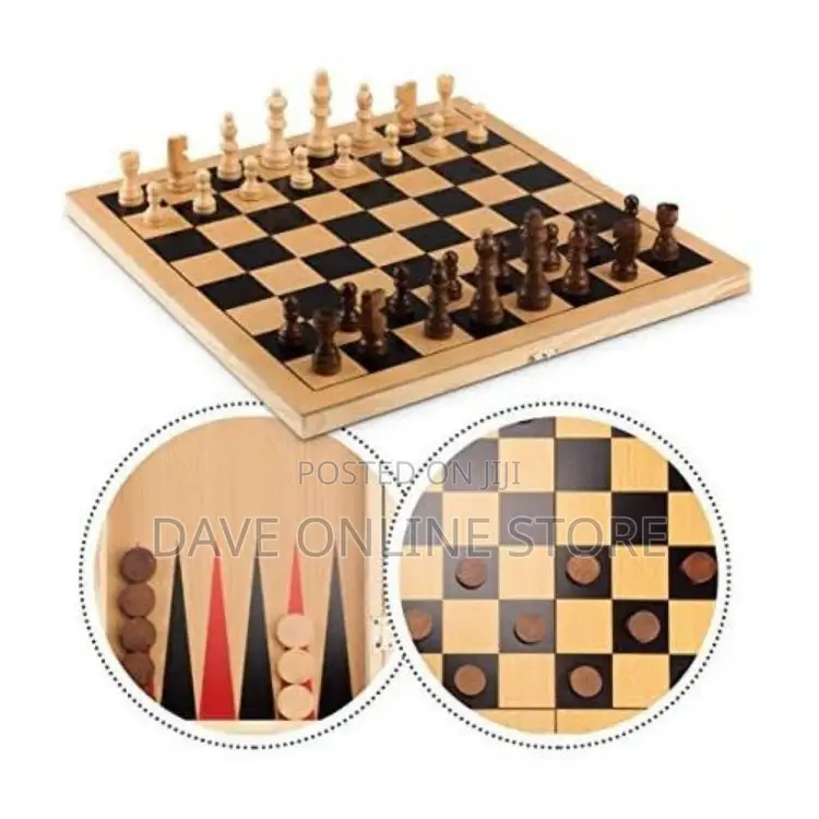 3 in 1 Game Set, Chess ,Checkers Backgammon Set