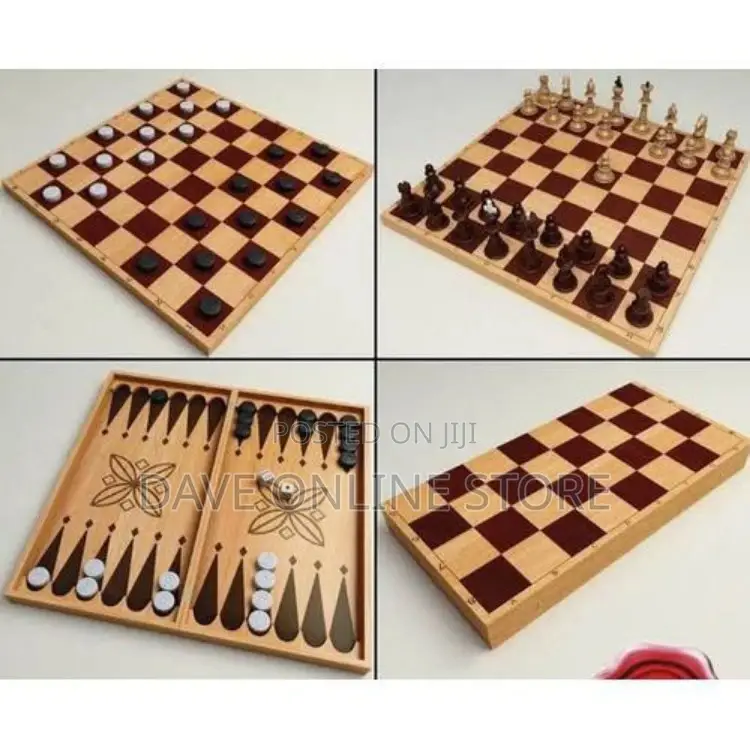 3 in 1 Game Set, Chess ,Checkers Backgammon Set