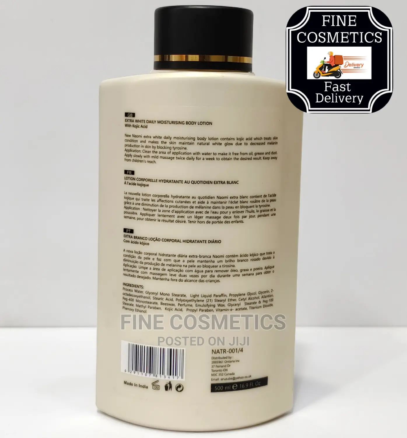 Naomi Quick Whitening Blanchment Rapide Body Lotions 500ml