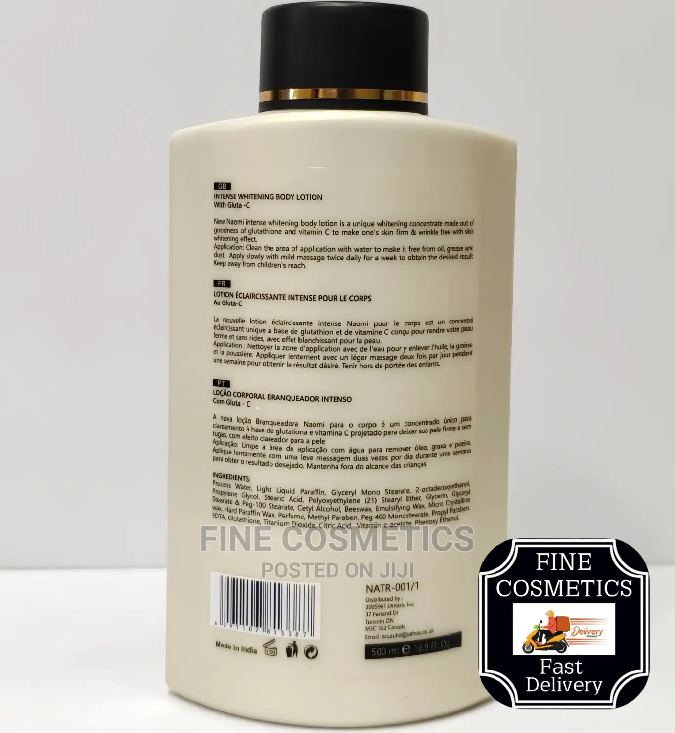 Naomi Quick Whitening Blanchment Rapide Body Lotions 500ml