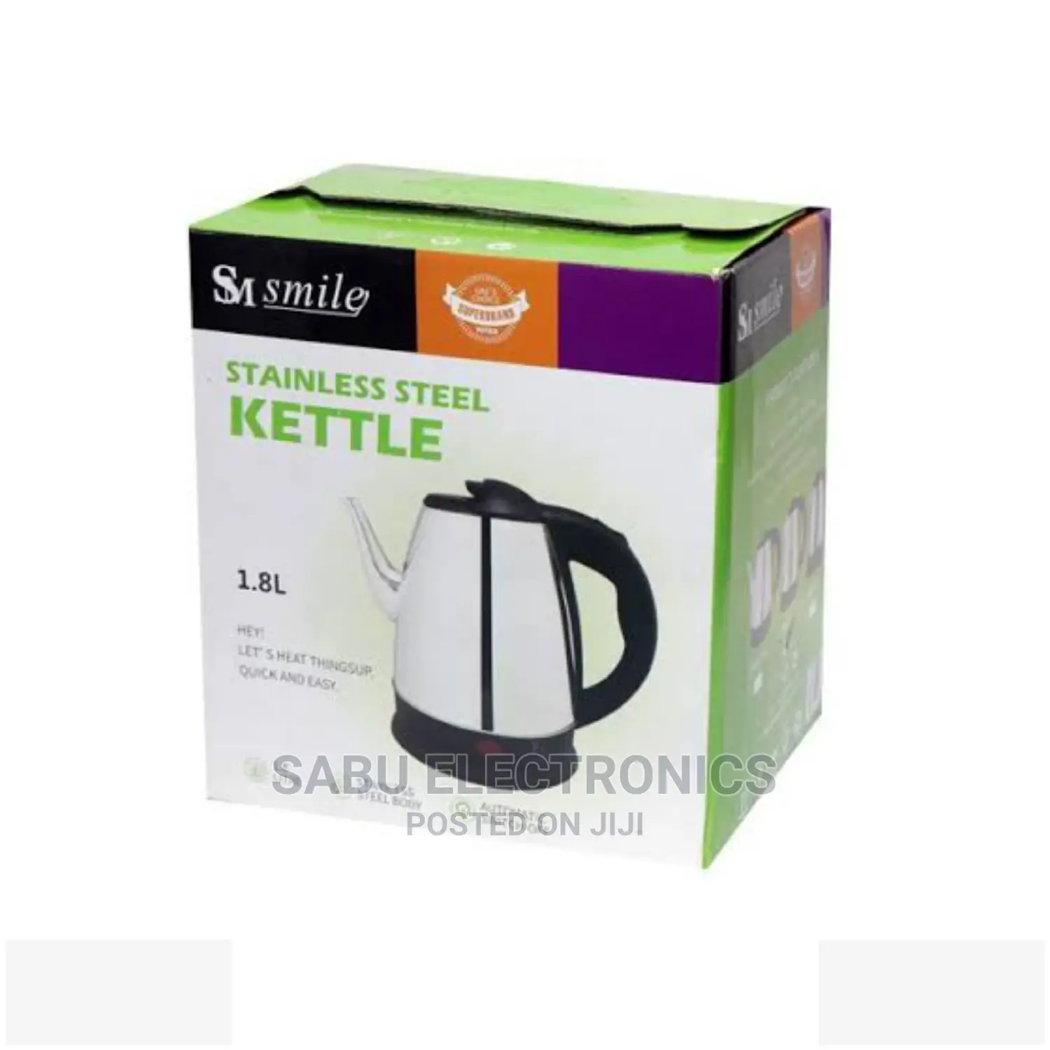 Smile Electric Kettle 1.5L – Silver/Black