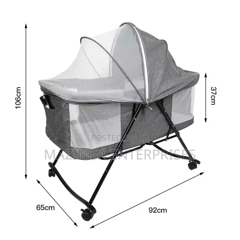 Baby Cradle Bed With Rollers(0-24months)