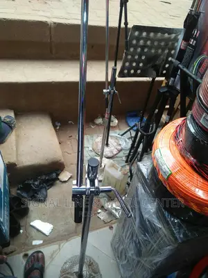Microphone Stand Meatal Seliver Plat Beam Down