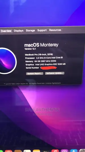 Laptop Apple MacBook Pro 2019 64GB Intel Core I9 SSD 2T