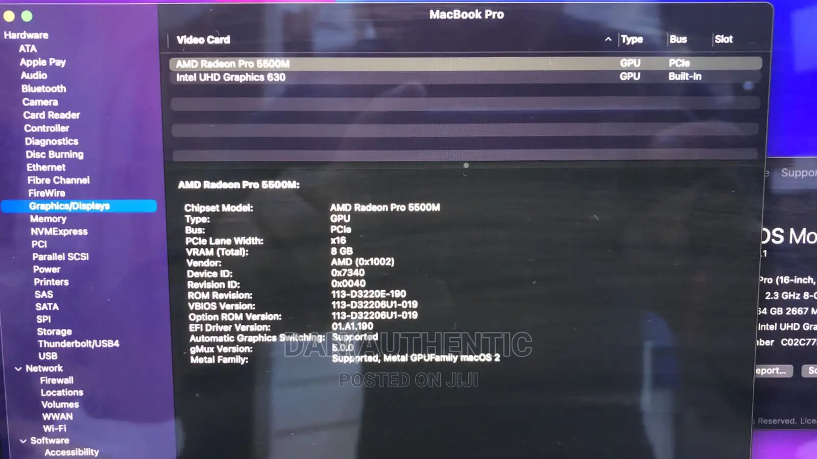 Laptop Apple MacBook Pro 2019 64GB Intel Core I9 SSD 2T