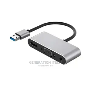 3in1 USB to HDMI+ VGA-1080P Video- Audio for Computer -Tv
