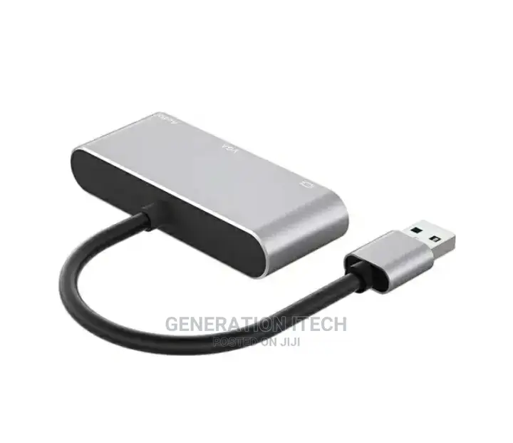 3in1 USB to HDMI+ VGA-1080P Video- Audio for Computer -Tv