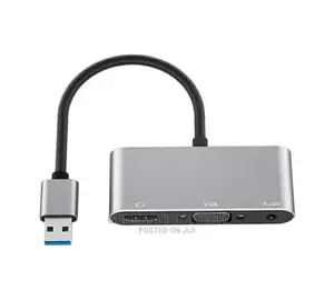 3in1 USB to HDMI+ VGA-1080P Video- Audio for Computer -Tv