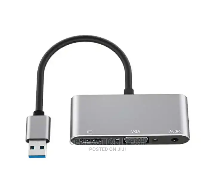 3in1 USB to HDMI+ VGA-1080P Video- Audio for Computer -Tv